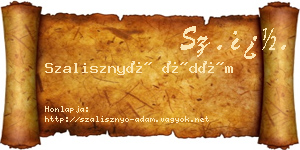 Szalisznyó Ádám névjegykártya
