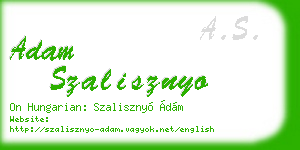 adam szalisznyo business card