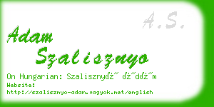 adam szalisznyo business card
